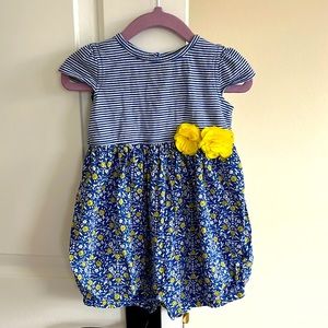 Blue and Yellow Floral Romper